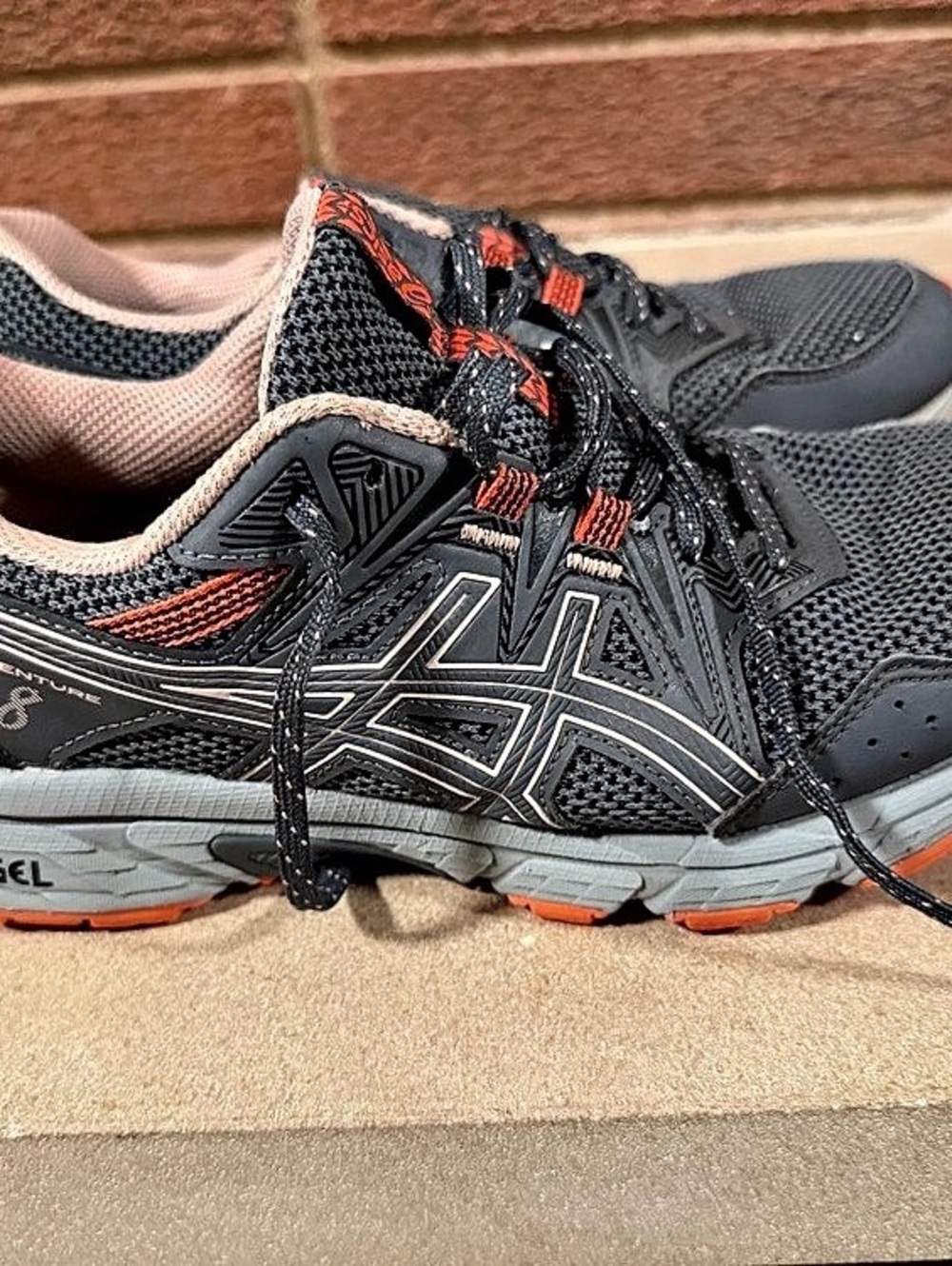 ASICS Gel-Venture 8 Athletic Shoes Black & Orange US 8